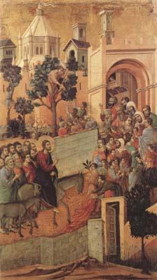 Duccio di Buoninsegna Christ Entering Jerusalem (mk08) Norge oil painting art